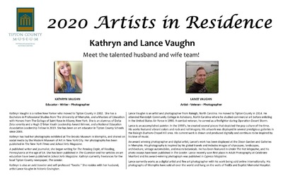 Kathryn And Lance Vaughn Named 2020 Artists In Residence At The Tipton County Museum In Historic Covington, TN